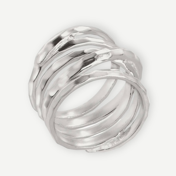 *SOLD* Silpada ‘Wrapped Up’ Overlapping Textured Band Ring NWT in pouch and box - Picture 7 of 8